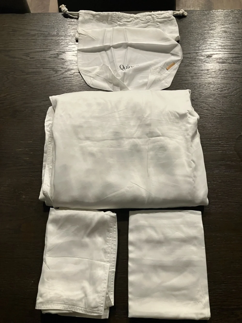 Quince Bamboo Duvet and Shams Set King/Cal King White NWOT